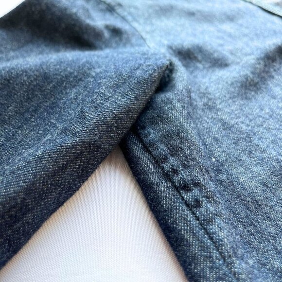 MOS MOSH DENIM DARK WASH BELL SLEEVE BUTTON DOWN SHIRT - Picture 8 of 10